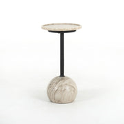 VIOLA ACCENT TABLE - ANTIQUE WHITE MARBLE