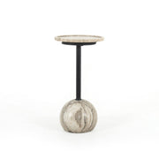 VIOLA ACCENT TABLE - ANTIQUE WHITE MARBLE