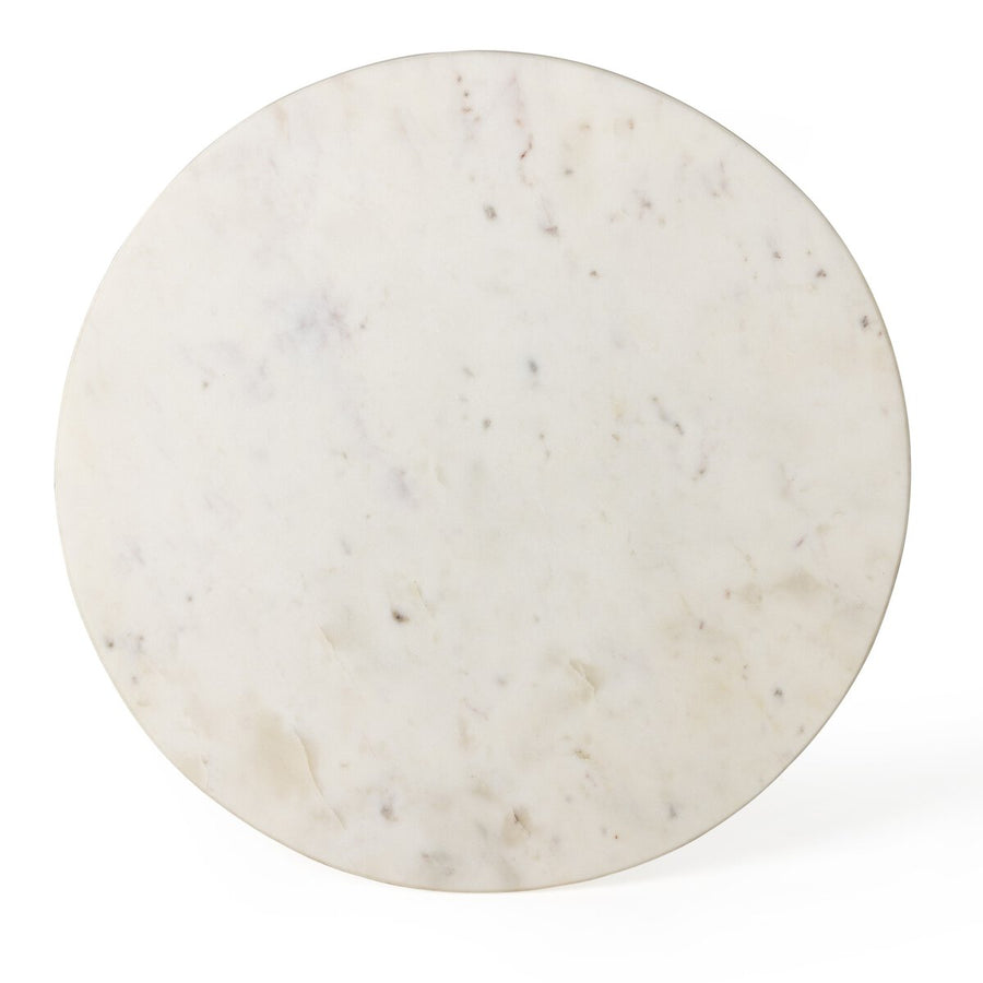 NEDA END TABLE-POLISHED WHITE MARBLE