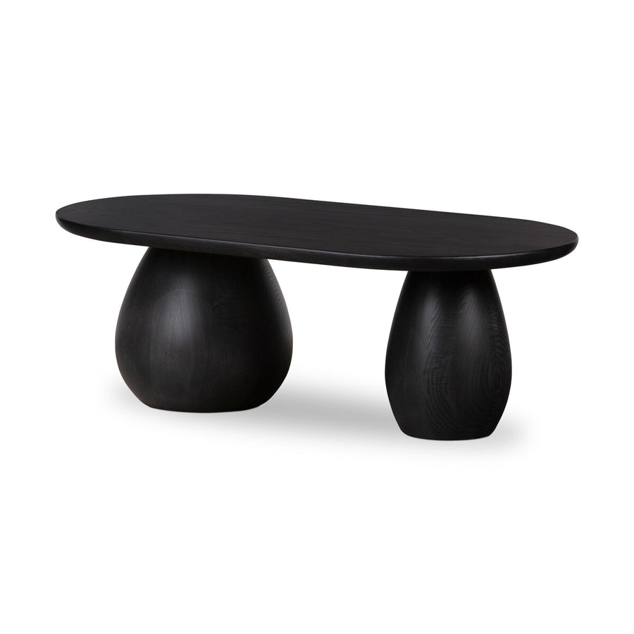 MERLA WOOD COFFEE TABLE - BLACK WASH