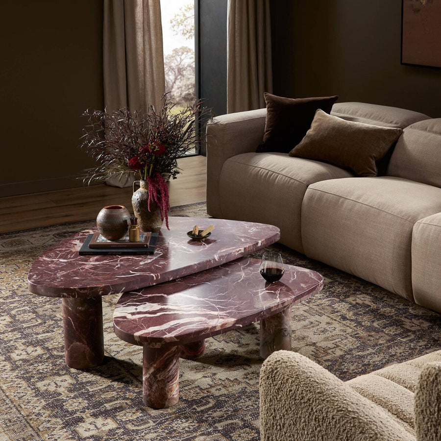 ZION COFFEE TABLE - MERLOT MARBLE