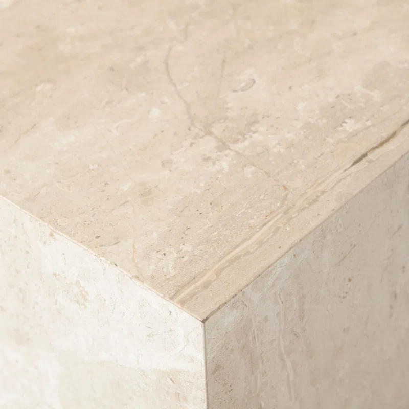 ARK END TABLE - BEIGE MARBLE