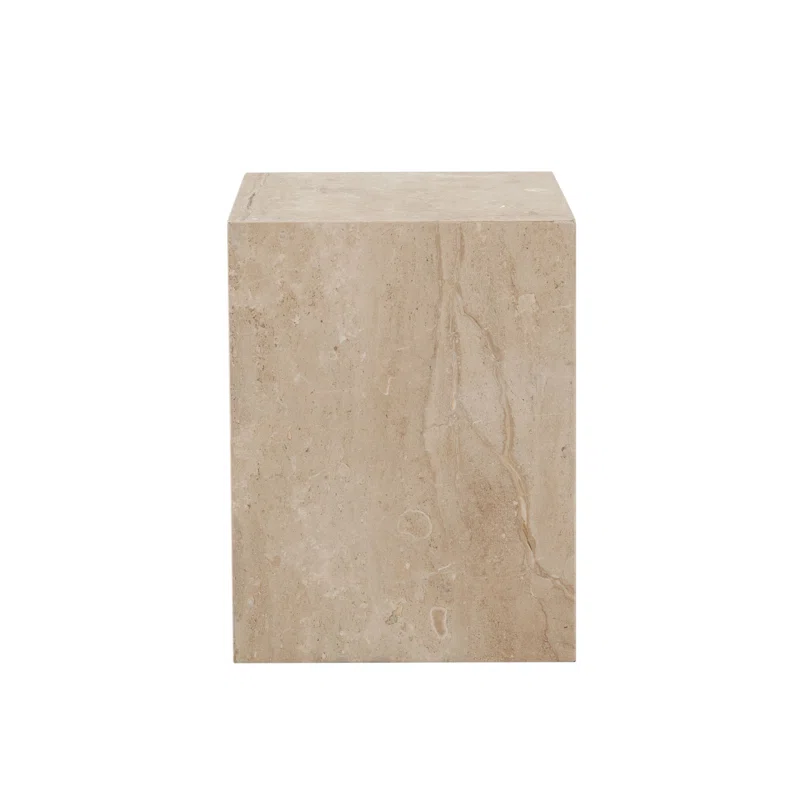 ARK END TABLE - BEIGE MARBLE