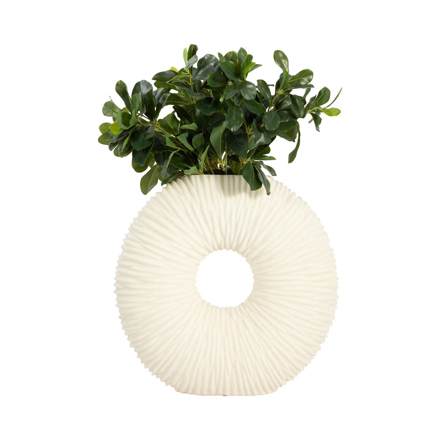 مزهرية راتنج كوارتز صغيرة من ناتالي، بيضاء