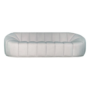 CURVED THREE SEATER SOFA - WHITE BOUCLE