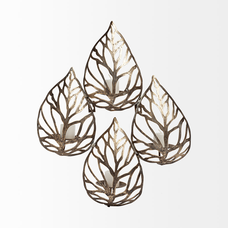 Lana II Set of 4 Champagne toned Wall Candle Holders