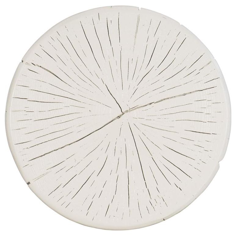 CARVED STUMP ACCENT TABLE - WHITE