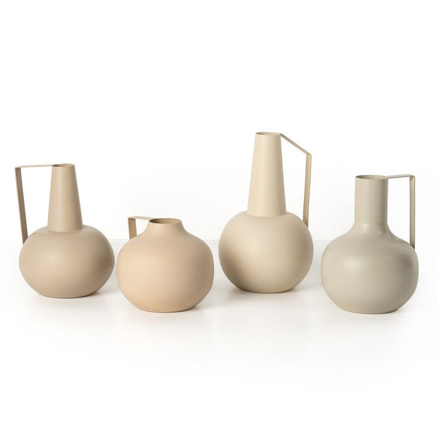 ALETA VASES SET OF 4-IRON MATTE TAUBE