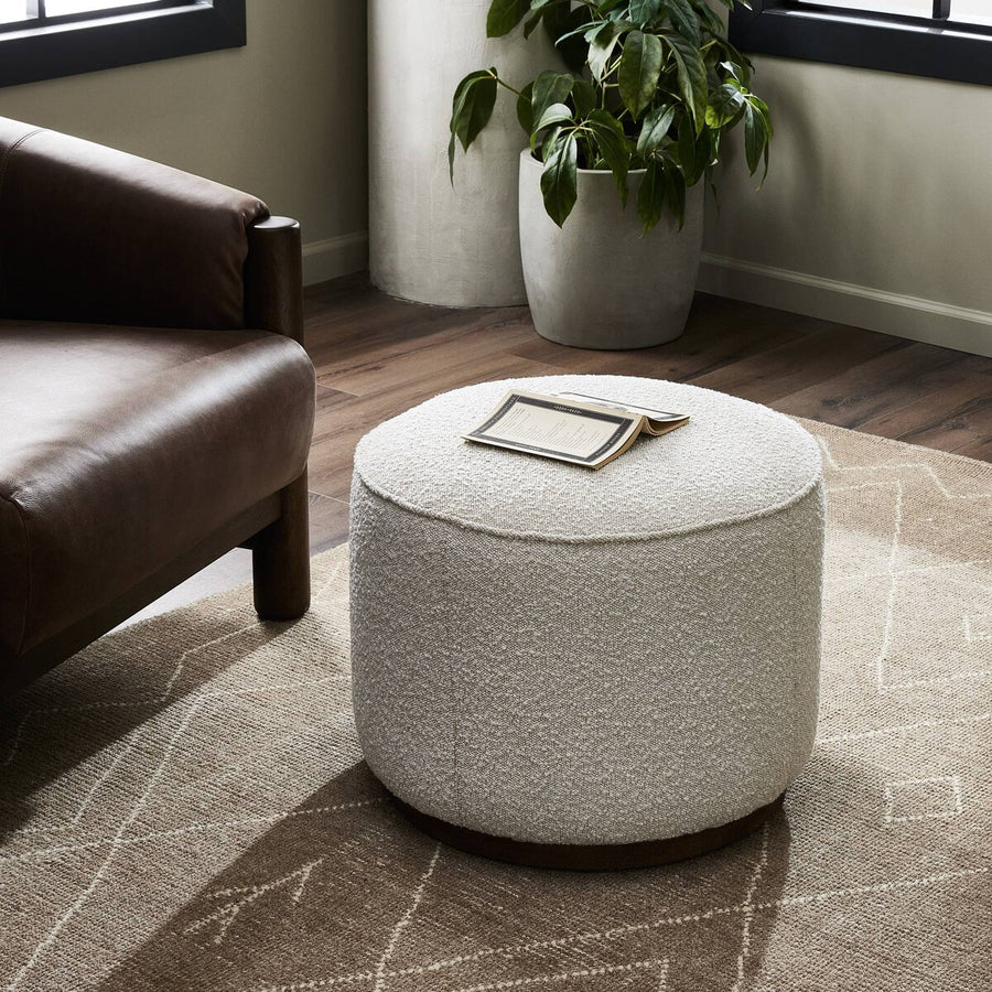SINCLAIR ROUND OTTOMAN - KNOLL NATURAL