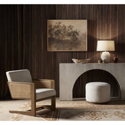 SINCLAIR ROUND OTTOMAN - KNOLL NATURAL