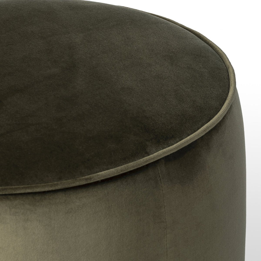 SINCLAIR ROUND OTTOMAN - SURREY OLIVE