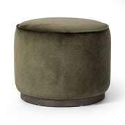 SINCLAIR ROUND OTTOMAN - SURREY OLIVE