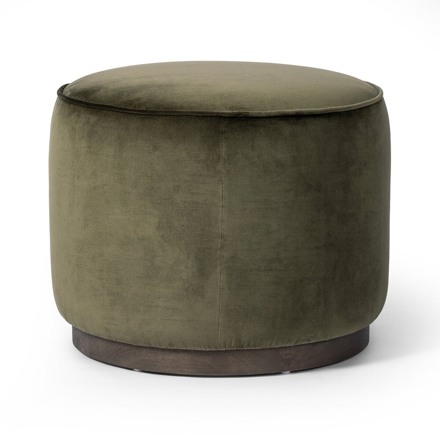 SINCLAIR ROUND OTTOMAN - SURREY OLIVE