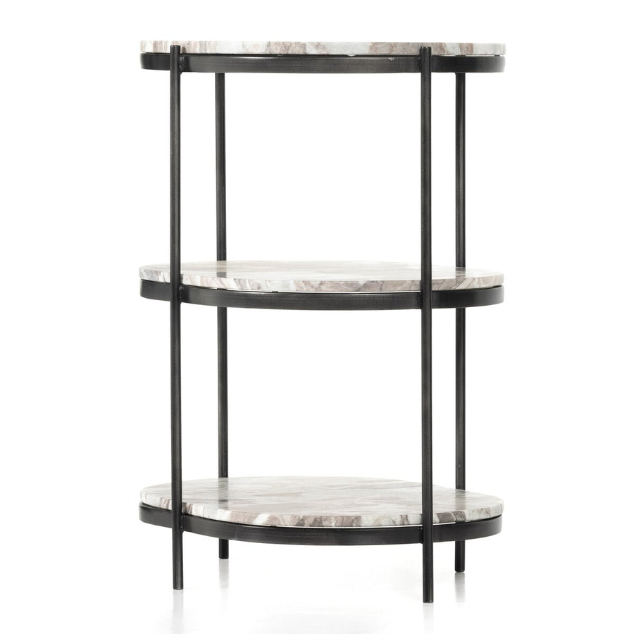 FELIX OVAL END TABLE -HAMMERED GREY