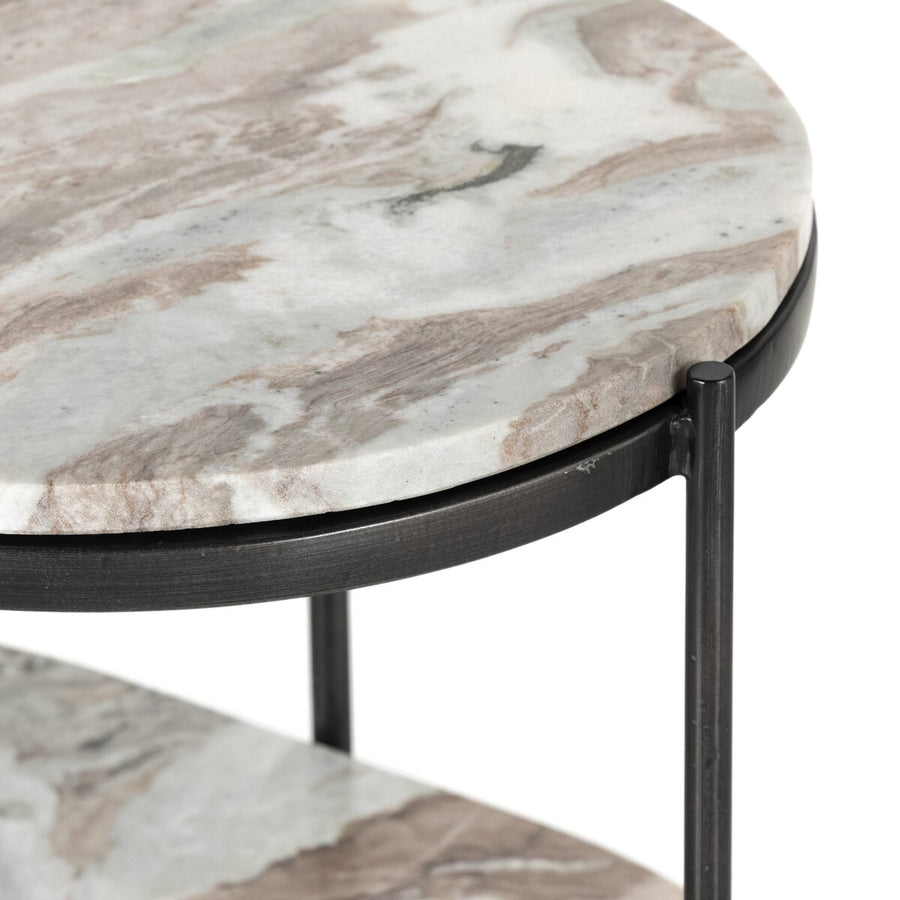 FELIX OVAL END TABLE -HAMMERED GREY