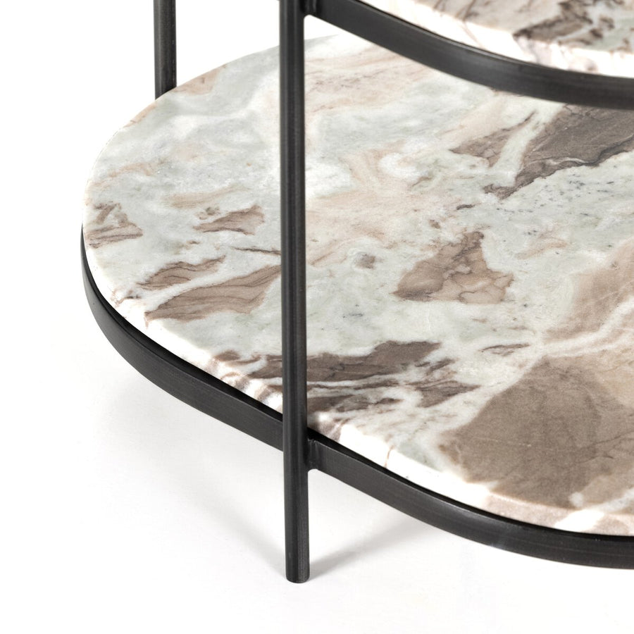 FELIX OVAL END TABLE -HAMMERED GREY