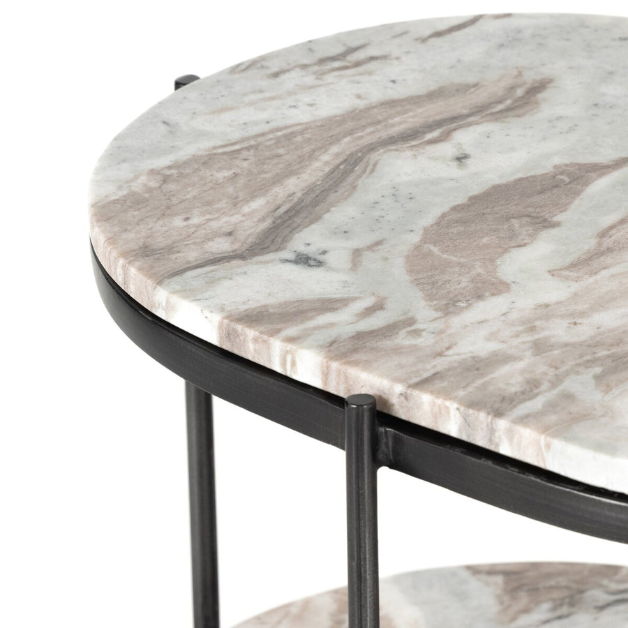 FELIX OVAL END TABLE -HAMMERED GREY