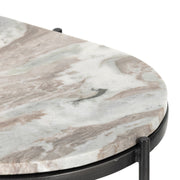 FELIX OVAL END TABLE -HAMMERED GREY