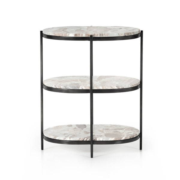 FELIX OVAL END TABLE -HAMMERED GREY