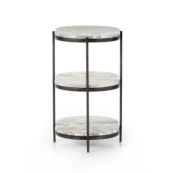 FELIX OVAL END TABLE -HAMMERED GREY