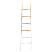 WOODEN DECORATIVE 76" LADDER, 2-TONE NAT/WHITE