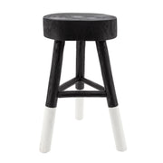 WOODEN 22" 2-TONE STOOL,  BLACK