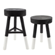 WOODEN 22" 2-TONE STOOL,  BLACK