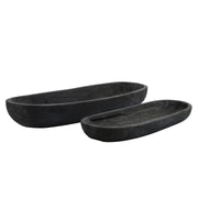 S/2 18/24" WOOD DECOR PLATES, BLACK