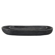 S/2 18/24" WOOD DECOR PLATES, BLACK