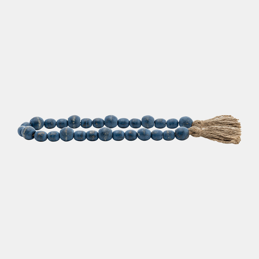 WOOD,33'L , 1"BEAD GARLAND , BLUE