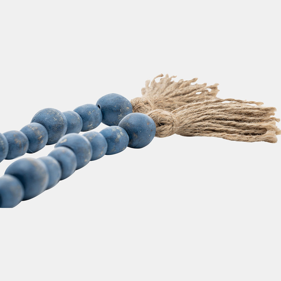 WOOD,33'L , 1"BEAD GARLAND , BLUE