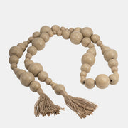 WOOD, STONEWASH BEAD GARLAND , IVORY