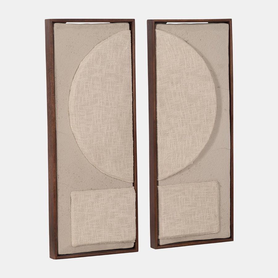 ECOMIX FABRIC WALL DECOR , CREAM - SET OF 2