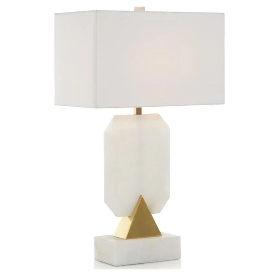 EMERALD-CUT ALABASTER TABLE LAMP