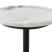 VIOLA ACCENT TABLE - POLISHED WHITE MARBLE