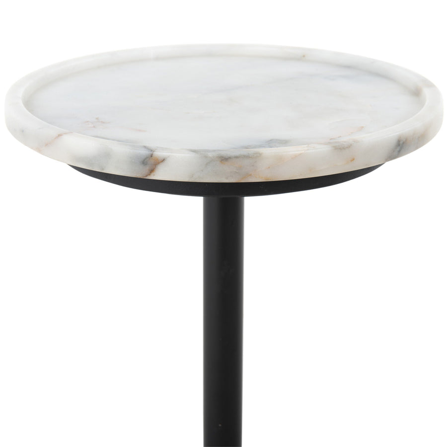 VIOLA ACCENT TABLE - POLISHED WHITE MARBLE