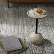 VIOLA ACCENT TABLE - POLISHED WHITE MARBLE