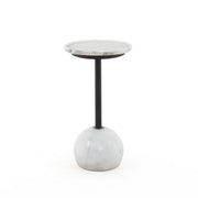 VIOLA ACCENT TABLE - POLISHED WHITE MARBLE