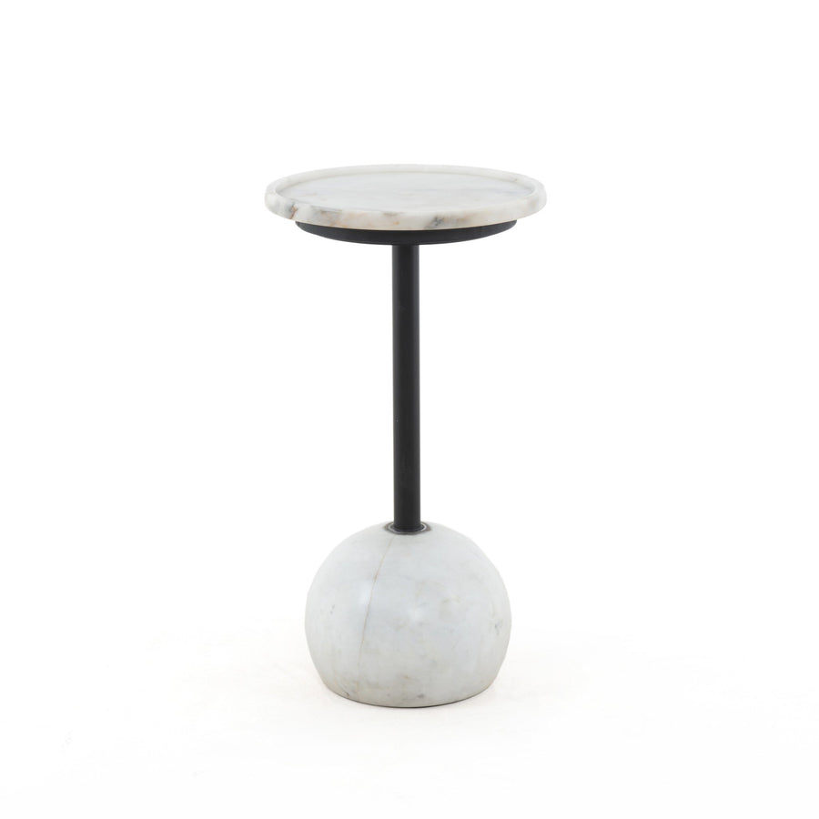 VIOLA ACCENT TABLE - POLISHED WHITE MARBLE