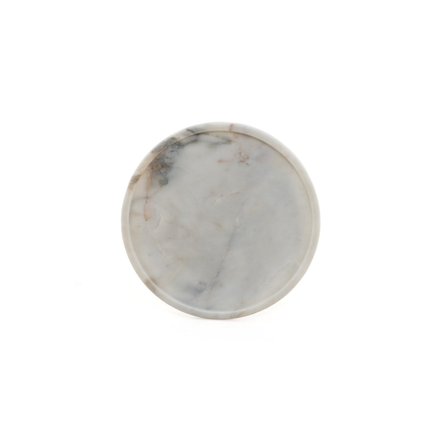 VIOLA ACCENT TABLE - POLISHED WHITE MARBLE