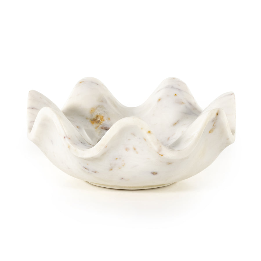 LOTUS BOWL- POLISHED WHITE MARBLE SOLID