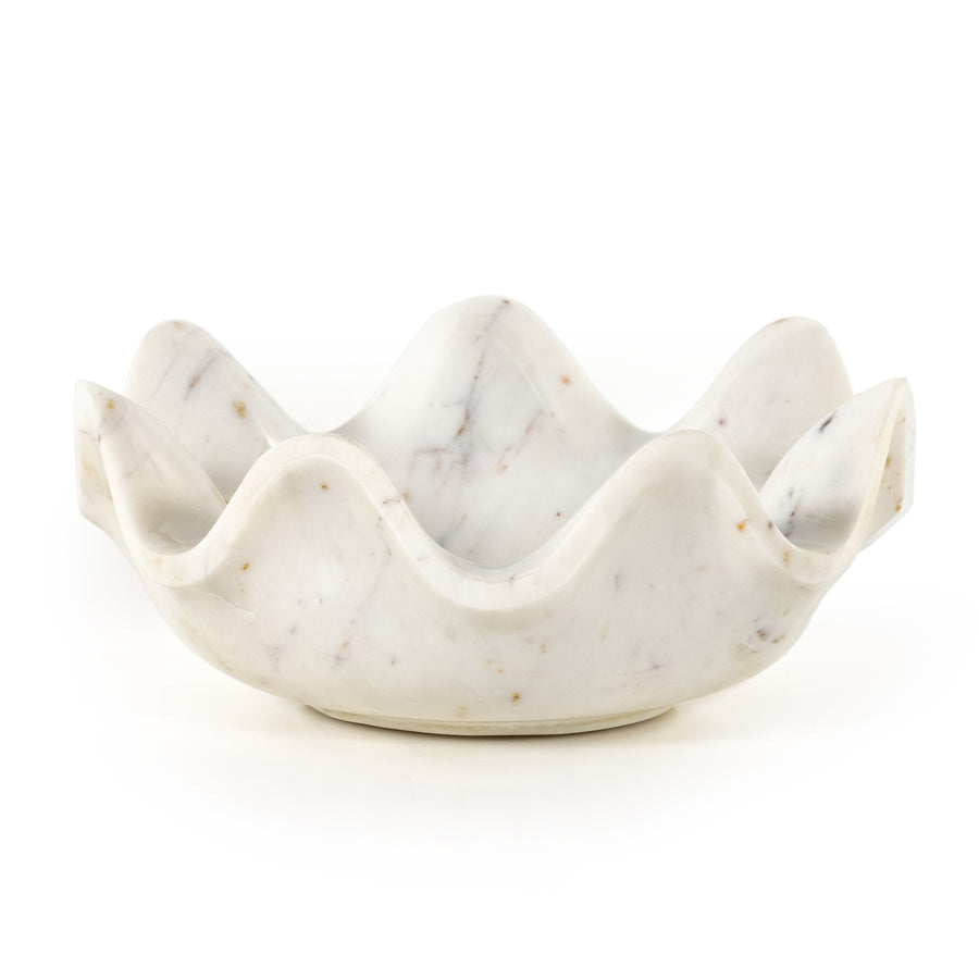 LOTUS BOWL- POLISHED WHITE MARBLE SOLID