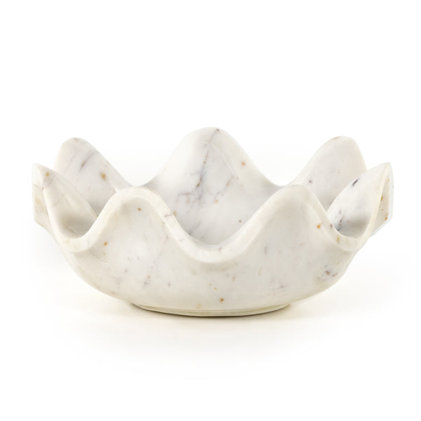 LOTUS BOWL- POLISHED WHITE MARBLE SOLID