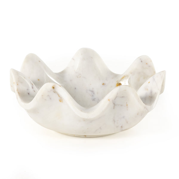 LOTUS BOWL- POLISHED WHITE MARBLE SOLID