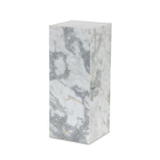 MODERN MARBLE SMALL PEDESTAL - WHITE & GREY SPECKLED MARBLE