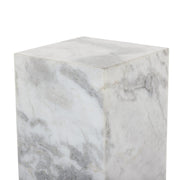 MODERN MARBLE PEDESTAL - WHITE & GREY SPECKLED MARBLE