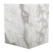 MODERN MARBLE PEDESTAL - WHITE & GREY SPECKLED MARBLE
