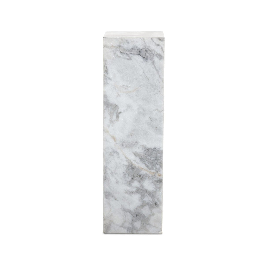 MODERN MARBLE PEDESTAL - WHITE & GREY SPECKLED MARBLE