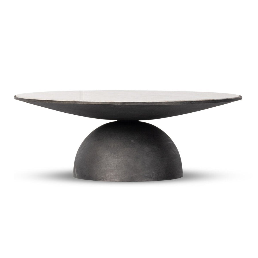 CORBETT LARGE COFFEE TABLE-CREAMY TAUPE MARBLE