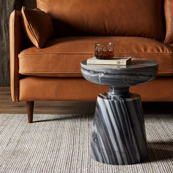 ROWE END TABLE-EBONY MARBLE